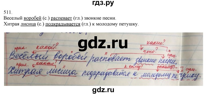 ГДЗ по русскому языку 3 класс Нечаева   часть 2 / упражнение - 511, Решебник 2014