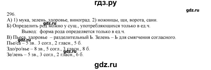 ГДЗ по русскому языку 3 класс Нечаева   упражнение - 296, Решебник