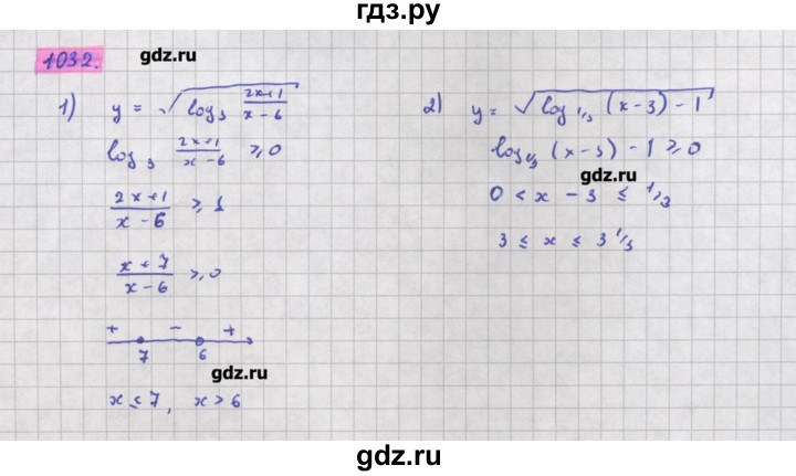 ГДЗ по алгебре 11 класс Колягин  Базовый и углубленный уровень упражнение - 1032, Решебник