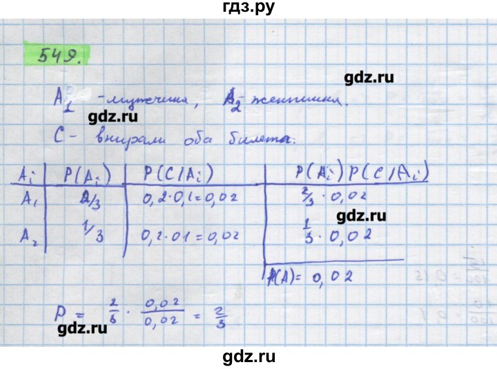 ГДЗ по алгебре 11 класс Колягин  Базовый и углубленный уровень упражнение - 549, Решебник