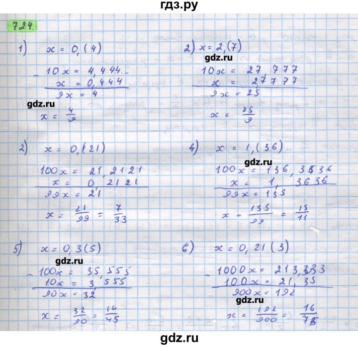 ГДЗ по алгебре 11 класс Колягин  Базовый и углубленный уровень упражнение - 724, Решебник
