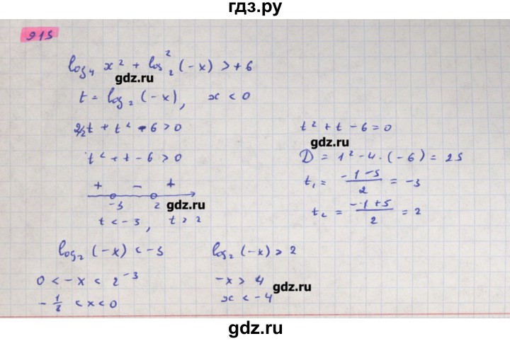 ГДЗ по алгебре 11 класс Колягин  Базовый и углубленный уровень упражнение - 915, Решебник