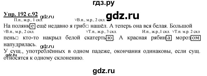 Русский язык страница 112 упражнение 192