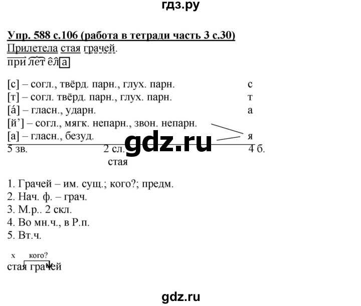 ГДЗ по русскому языку 4 класс  Соловейчик Тетрадь-задачник  упражнение - 588, Решебник