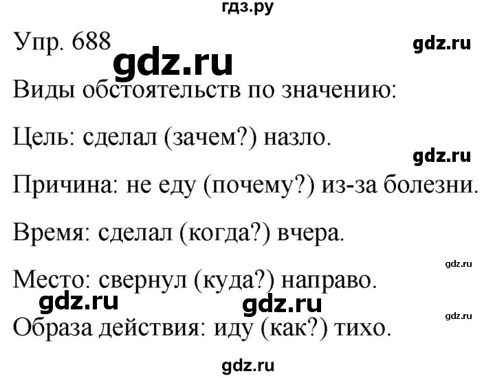 ГДЗ по русскому языку 5 класс Рыбченкова   часть 2 / упражнение - 688, Решебник 2020