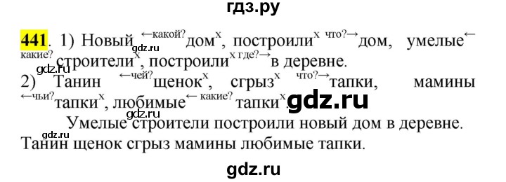ГДЗ по русскому языку 5 класс Рыбченкова   часть 2 / упражнение - 441, Решебник 2016