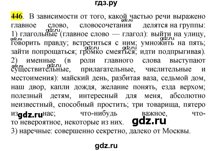 ГДЗ по русскому языку 5 класс Рыбченкова   часть 2 / упражнение - 446, Решебник 2016