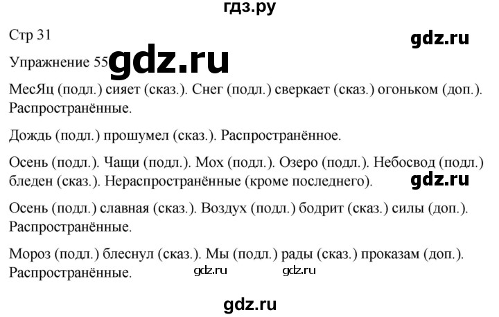 ГДЗ по русскому языку 5 класс Рыбченкова   часть 2 / упражнение - 55, Решебник 2024