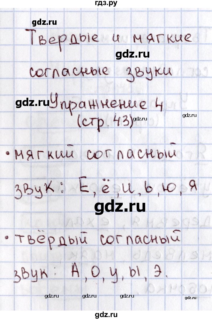 ГДЗ по русскому языку 1 класс  Канакина рабочая тетрадь  страница - 43, Решебник №3 2013