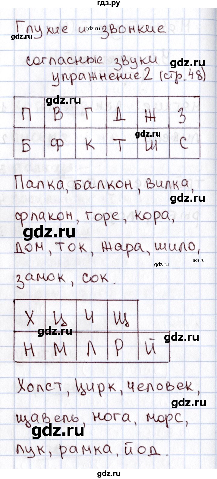 ГДЗ по русскому языку 1 класс  Канакина рабочая тетрадь  страница - 48, Решебник №3 2013