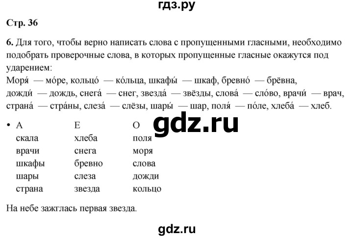 ГДЗ по русскому языку 1 класс  Канакина рабочая тетрадь  страница - 36, Решебник 2025