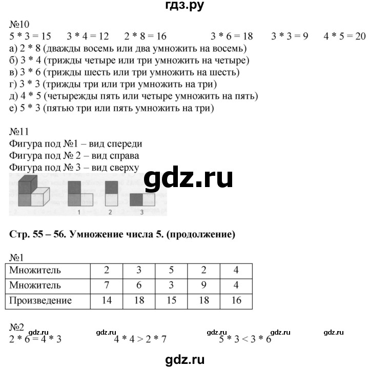 математика рабочая тетрадь 2 класс 1 часть стр 55