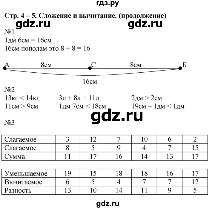 ГДЗ по математике 2 класс Дорофеев   часть 1. страница - 4, Решебник к учебнику 2016