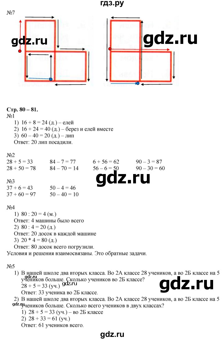 ГДЗ по математике 2 класс Дорофеев   часть 2. страница - 80, Решебник к учебнику 2016