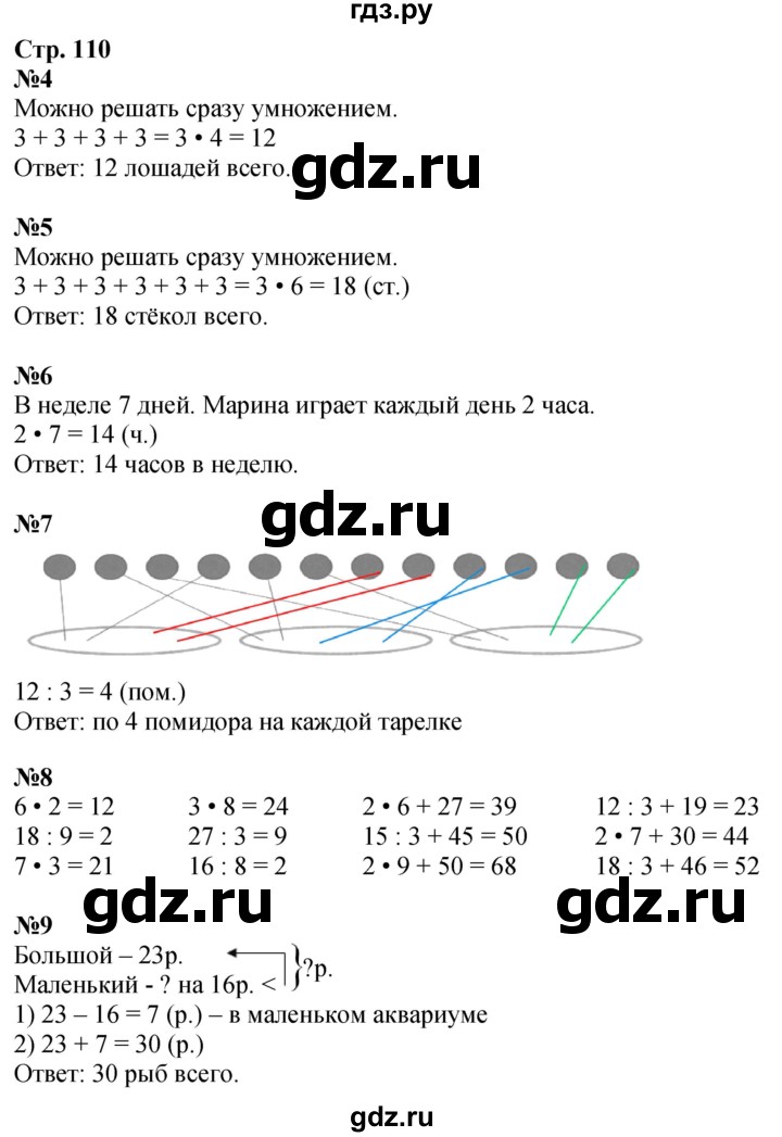ГДЗ по математике 2 класс Дорофеев   часть 1. страница - 110, Решебник 2023