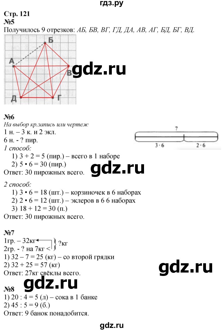 ГДЗ по математике 2 класс Дорофеев   часть 1. страница - 121, Решебник 2023