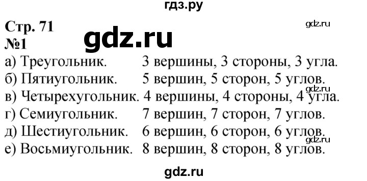 ГДЗ по математике 2 класс Дорофеев   часть 1. страница - 71, Решебник 2023