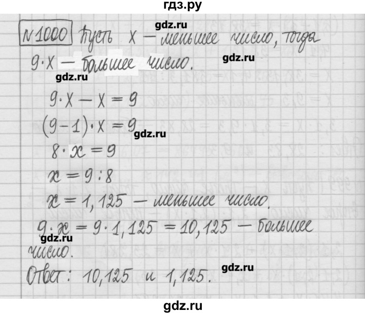 ГДЗ по математике 5 класс Гамбарин сборник  задач и упражнений  упражнение - 1000, Решебник