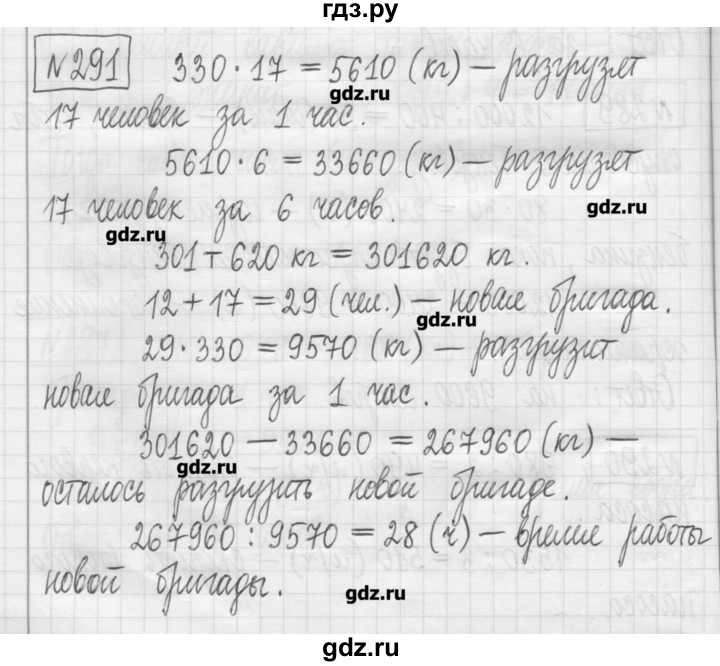 ГДЗ по математике 5 класс Гамбарин сборник  задач и упражнений  упражнение - 291, Решебник