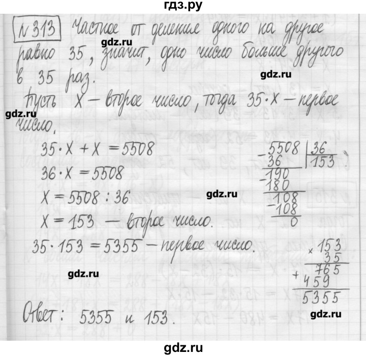 ГДЗ по математике 5 класс Гамбарин сборник  задач и упражнений  упражнение - 313, Решебник