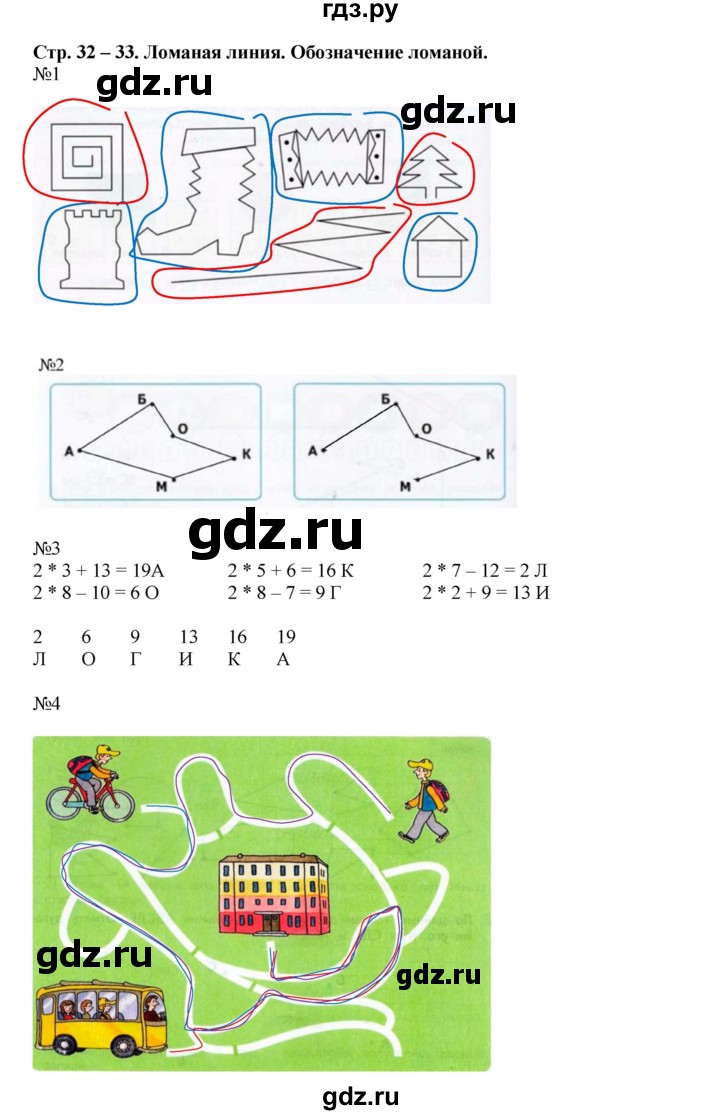 ГДЗ по математике 2 класс Дорофеев рабочая тетрадь  часть 1 (страница) - 32-33, Решебник к тетради 2015
