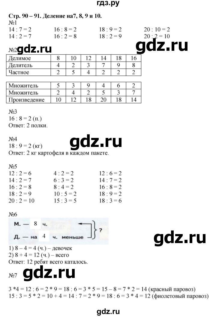 ГДЗ по математике 2 класс Дорофеев рабочая тетрадь  часть 1 (страница) - 90-91, Решебник к тетради 2015