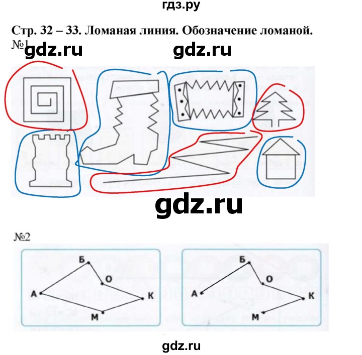 ГДЗ по математике 2 класс Дорофеев рабочая тетрадь  часть 1. страница - 32-33, Решебник №1 2020
