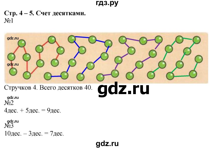 ГДЗ по математике 2 класс Дорофеев рабочая тетрадь  часть 2. страница - 4-5, Решебник №1 2020