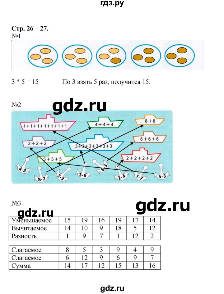 ГДЗ по математике 2 класс Дорофеев рабочая тетрадь  часть 1. страница - 26-27, Решебник 2015