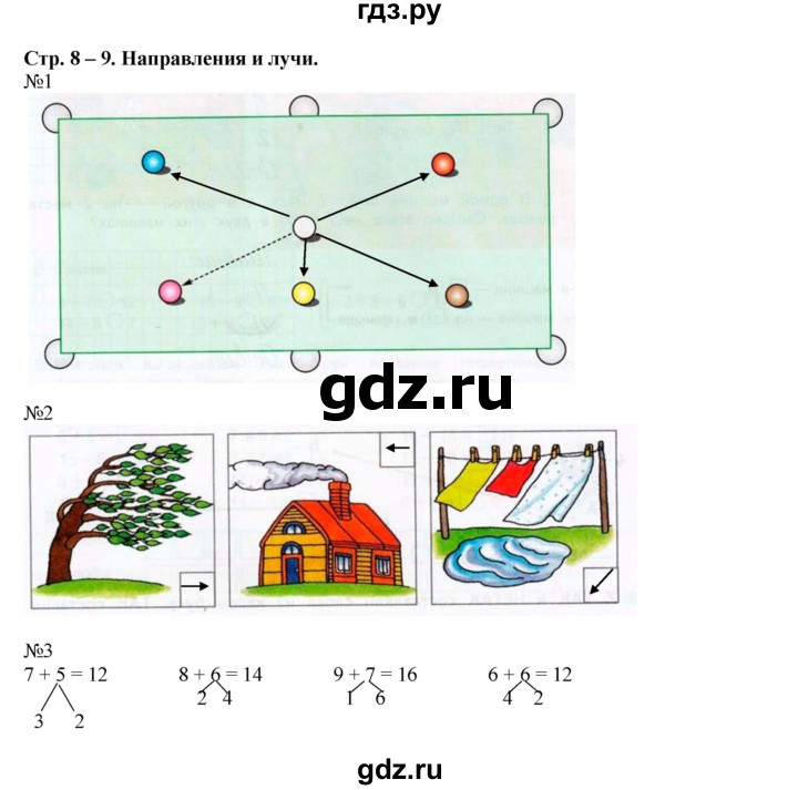 ГДЗ по математике 2 класс Дорофеев рабочая тетрадь  часть 1. страница - 8-9, Решебник 2015