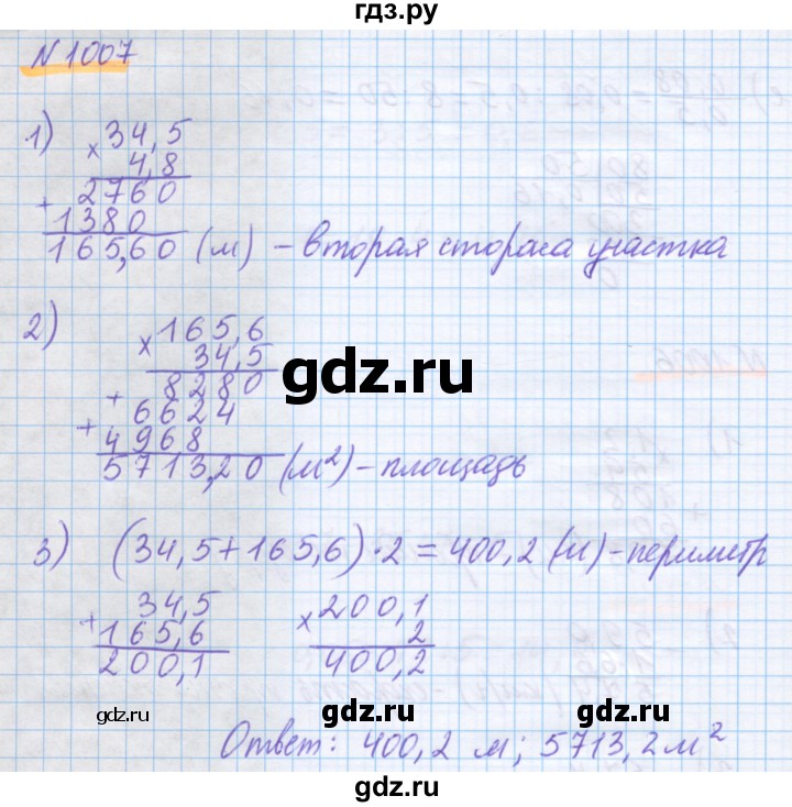 ГДЗ по математике 5 класс Истомина   упражнение - 1007, Решебник