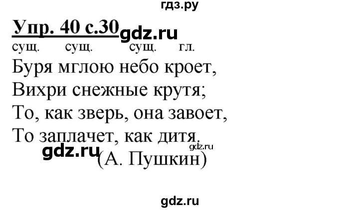 ГДЗ по русскому языку 3 класс  Полякова   часть 1 (номер) - 40, Решебник №1