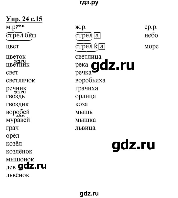 ГДЗ по русскому языку 3 класс  Полякова   часть 2 (номер) - 24, Решебник №1