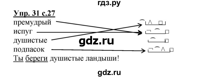 ГДЗ по русскому языку 3 класс Песняева рабочая тетрадь (Полякова)  часть 1 (номер) - 31, Решебник №1