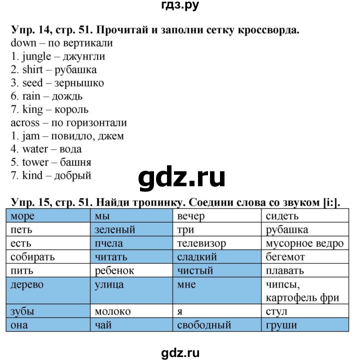 ГДЗ по английскому языку 3 класс Баранова рабочая тетрадь Starlight  Углубленный уровень часть 2. страница - 51, Решебник №1 2016