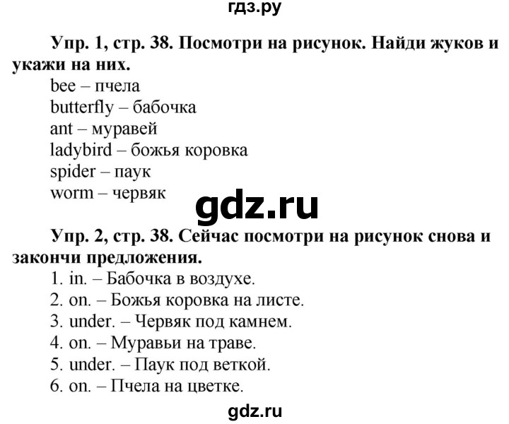ГДЗ по английскому языку 3 класс Баранова Starlight Углубленный уровень часть 2. страница - 38, Решебник 2016