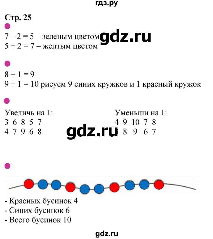 ГДЗ по математике 1 класс Моро рабочая тетрадь  часть 1. страница - 25, Решебник 2023