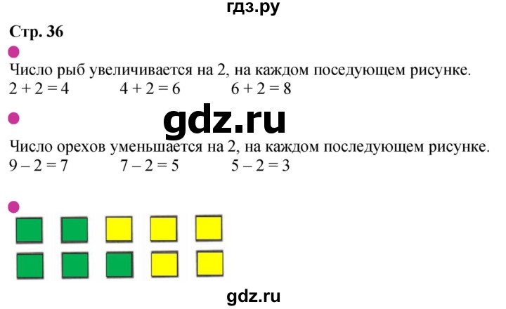 ГДЗ по математике 1 класс Моро рабочая тетрадь  часть 1. страница - 36, Решебник 2023