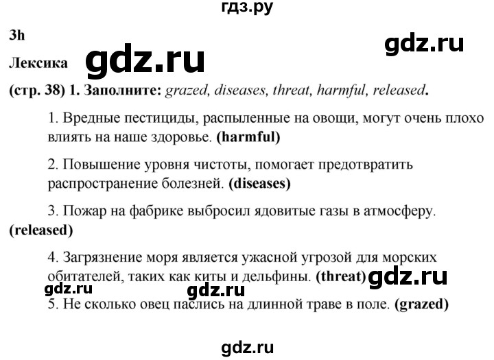 ГДЗ по английскому языку 8 класс Баранова рабочая тетрадь Starlight Углубленный уровень страница - 38, Решебник 2024