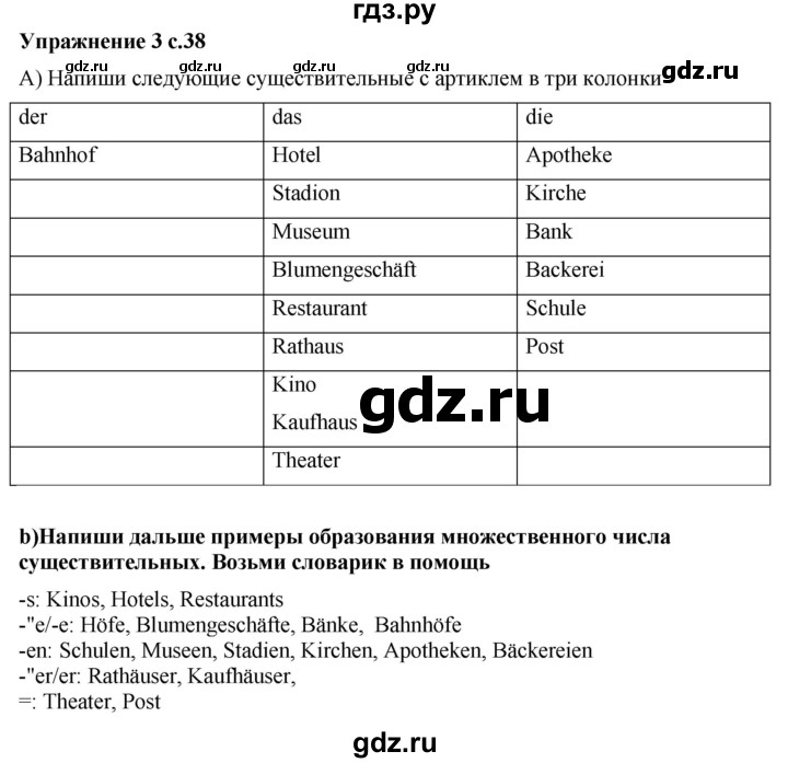 ГДЗ по немецкому языку 5 класс Артемова рабочая тетрадь Углубленный уровень страница - 38, Решебник №1