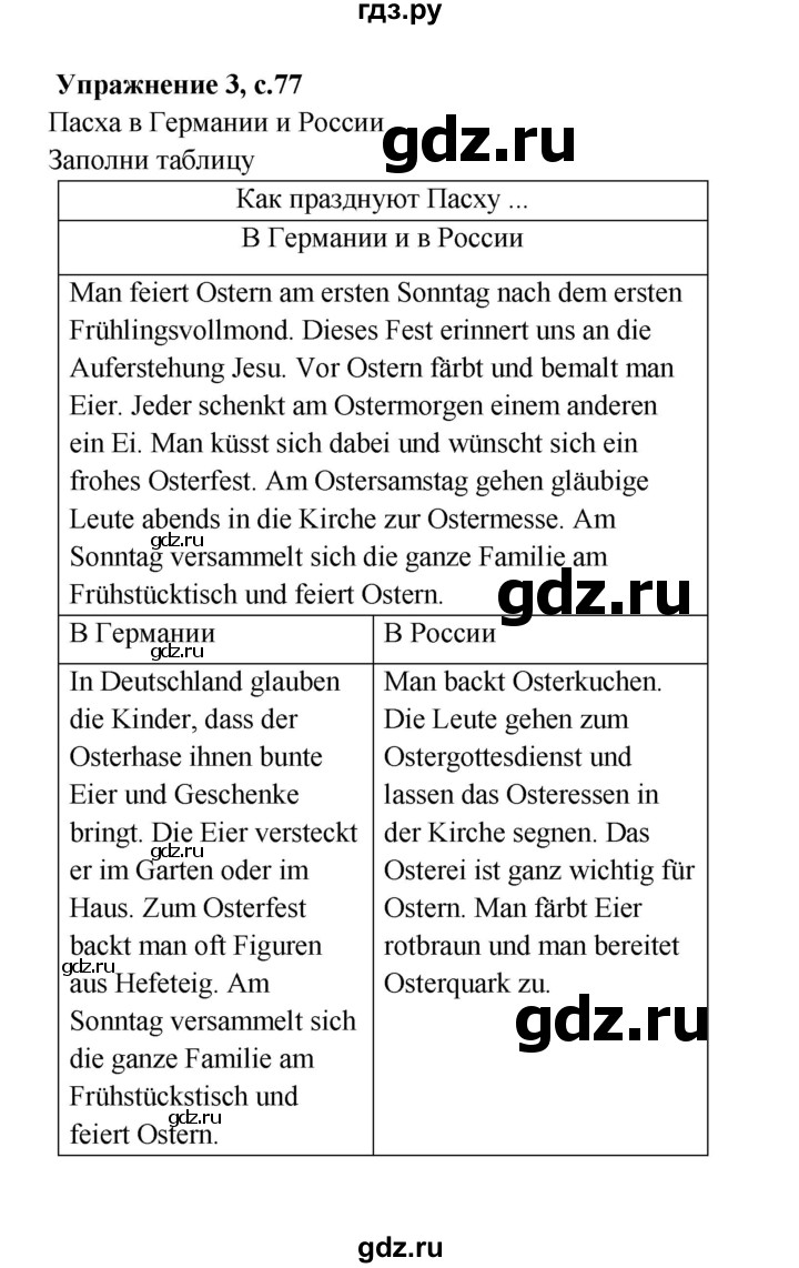 ГДЗ по немецкому языку 5 класс Артемова рабочая тетрадь Углубленный уровень страница - 77, Решебник №1
