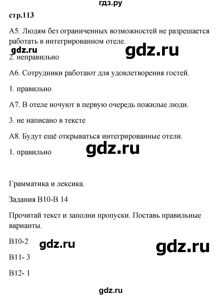 ГДЗ по немецкому языку 9 класс Радченко Wunderkinder Plus Базовый и углубленный уровень страница - 113, Решебник к учебнику Wunderkinder