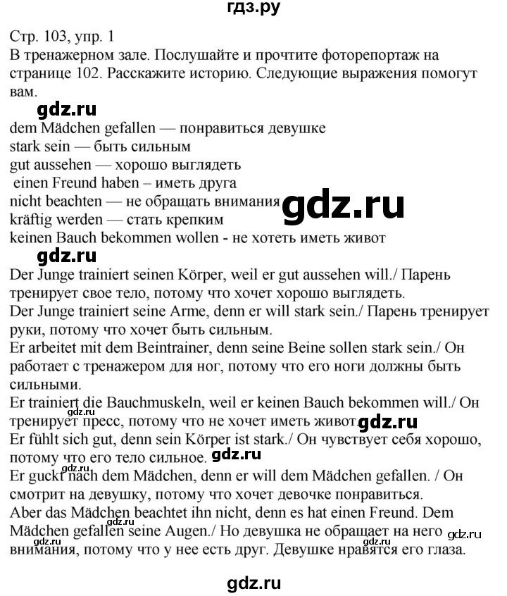 ГДЗ по немецкому языку 9 класс Радченко Wunderkinder Plus Базовый и углубленный уровень страница - 103, Решебник к учебнику Wunderkinder Plus