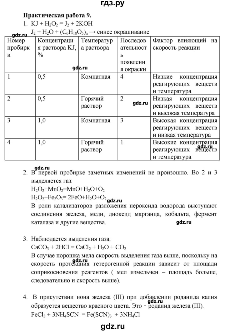 ГДЗ по химии 11 класс Еремин  Углубленный уровень практическая работа - 9, Решебник