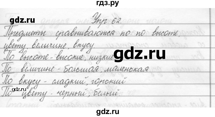 ГДЗ по русскому языку 2 класс Полякова   часть 2. упражнение - 62, Решебник №1