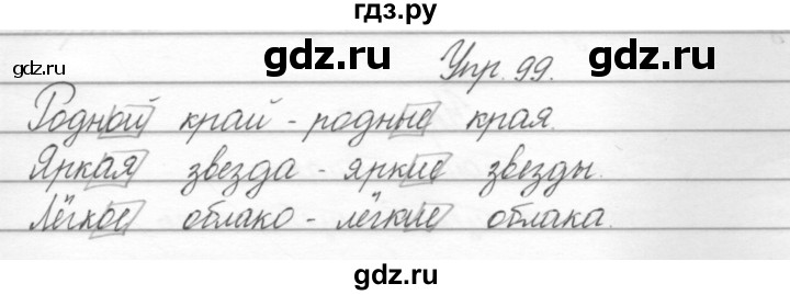 ГДЗ по русскому языку 2 класс Полякова   часть 2. упражнение - 99, Решебник №1