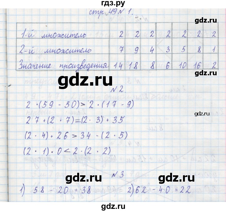 ГДЗ по математике 2 класс Захарова тетрадь для самостоятельной работы  часть 1. страница - 49, Решебник №1