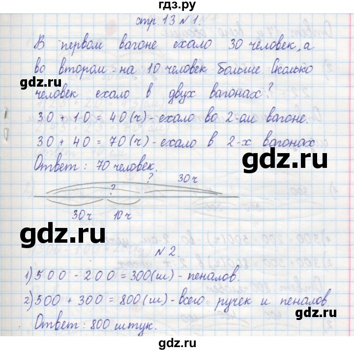 ГДЗ по математике 2 класс Захарова тетрадь для самостоятельной работы к учебнику Чекина  часть 2. страница - 13, Решебник №1