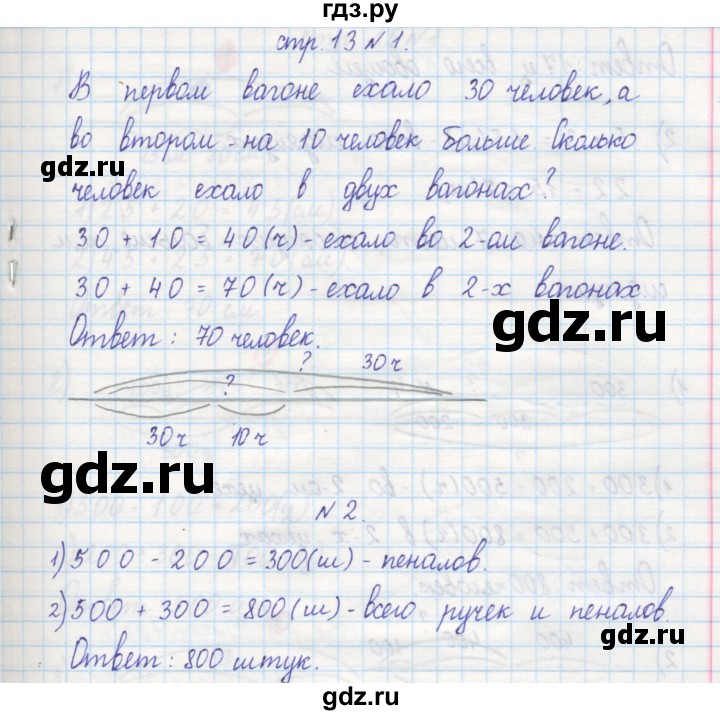 ГДЗ по математике 2 класс Захарова тетрадь для самостоятельной работы (Чекин)  часть 2. страница - 13, Решебник №1