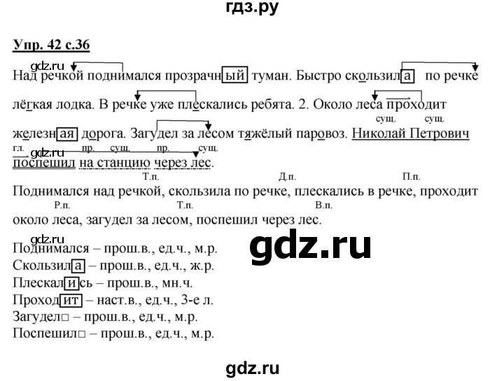 ГДЗ по русскому языку 4 класс Песняева рабочая тетрадь (Полякова)  часть 1. упражнение - 42, Решебник №1